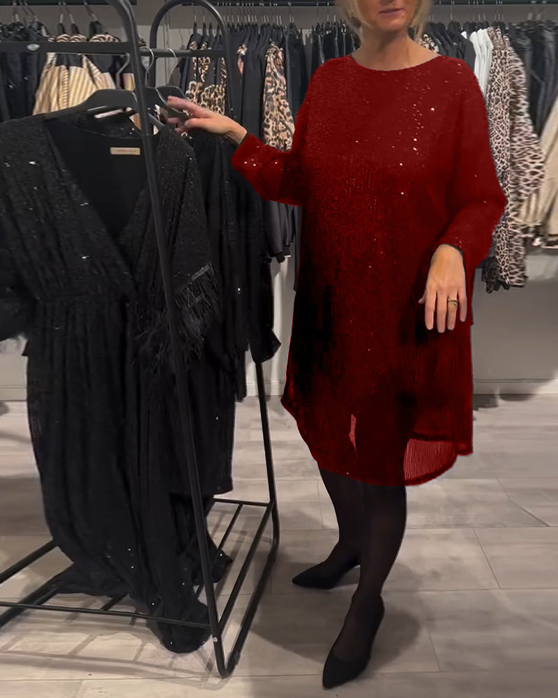 Elegant Backless Strappy Sequin Dress