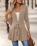 Solid Color Long-Sleeved Casual Fashion Cardigan