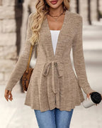 Solid Color Long-Sleeved Casual Fashion Cardigan