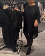 Elegant Backless Strappy Sequin Dress